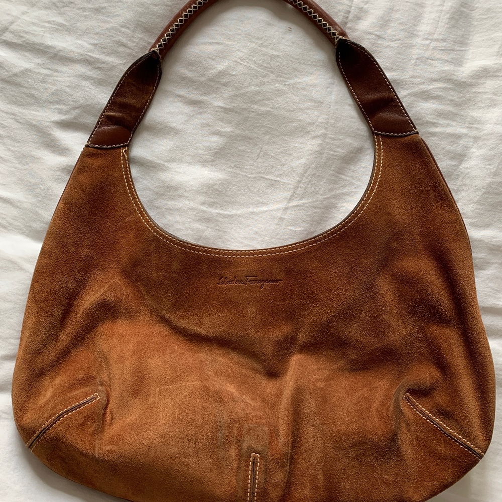 Salvator Ferragamo Brown Hobo Shoulder Bag